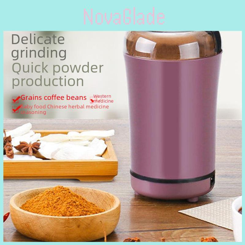 Compact Electric Grinder With Stainless Steel Cup And Button Control Black