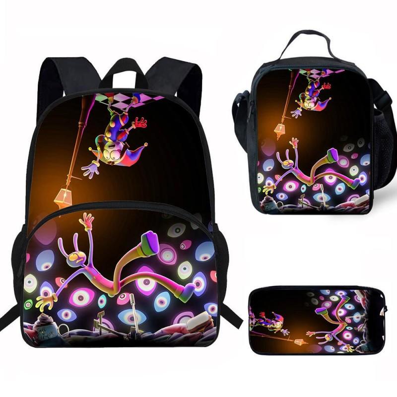Kids Cartoon Backpack Set Elementary School Students With Lunch Bag Pencil Case - Lightweight Ergonomic Oxford Fabric