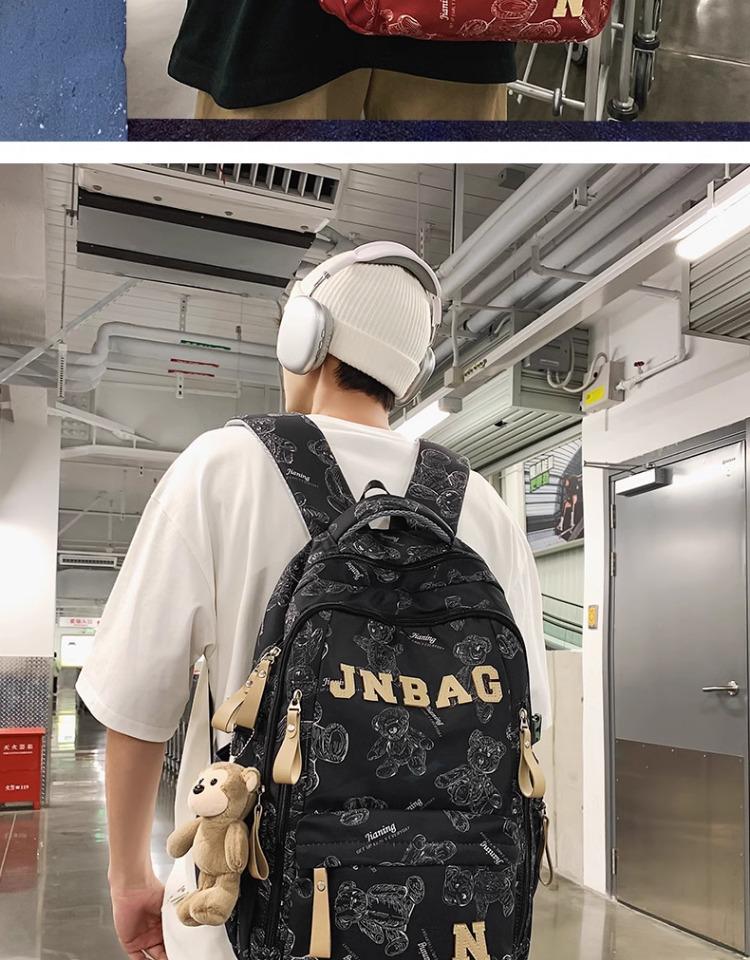 Korean Style Trendy Backpack for Middle & High School Students - Cool Print for Boys & Girls, Ideal for Streetwear & Travel.