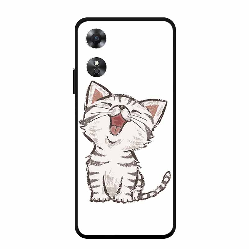 Чехол для OPPO A17 Крутой Волк Лев Тигр Кот Черный Край Силиконовый Мягкий Чехол-крышка для Телефона Для OPPO A17 Задняя Крышка Чехол A 17 Funda