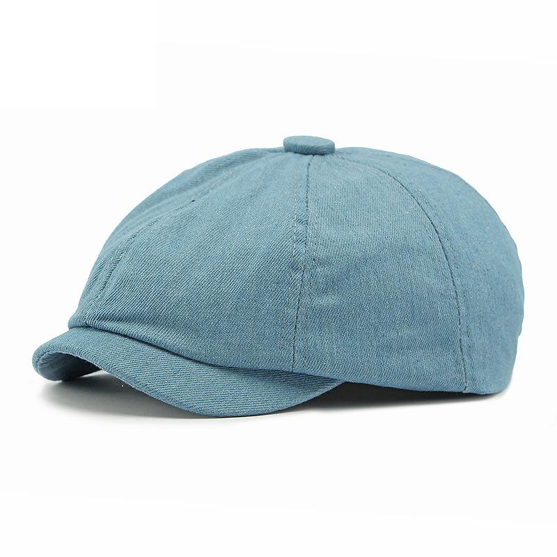 Мужская и женская джинсовая восьмиугольная кепка британский винтажный берет кепка маляра газетчика