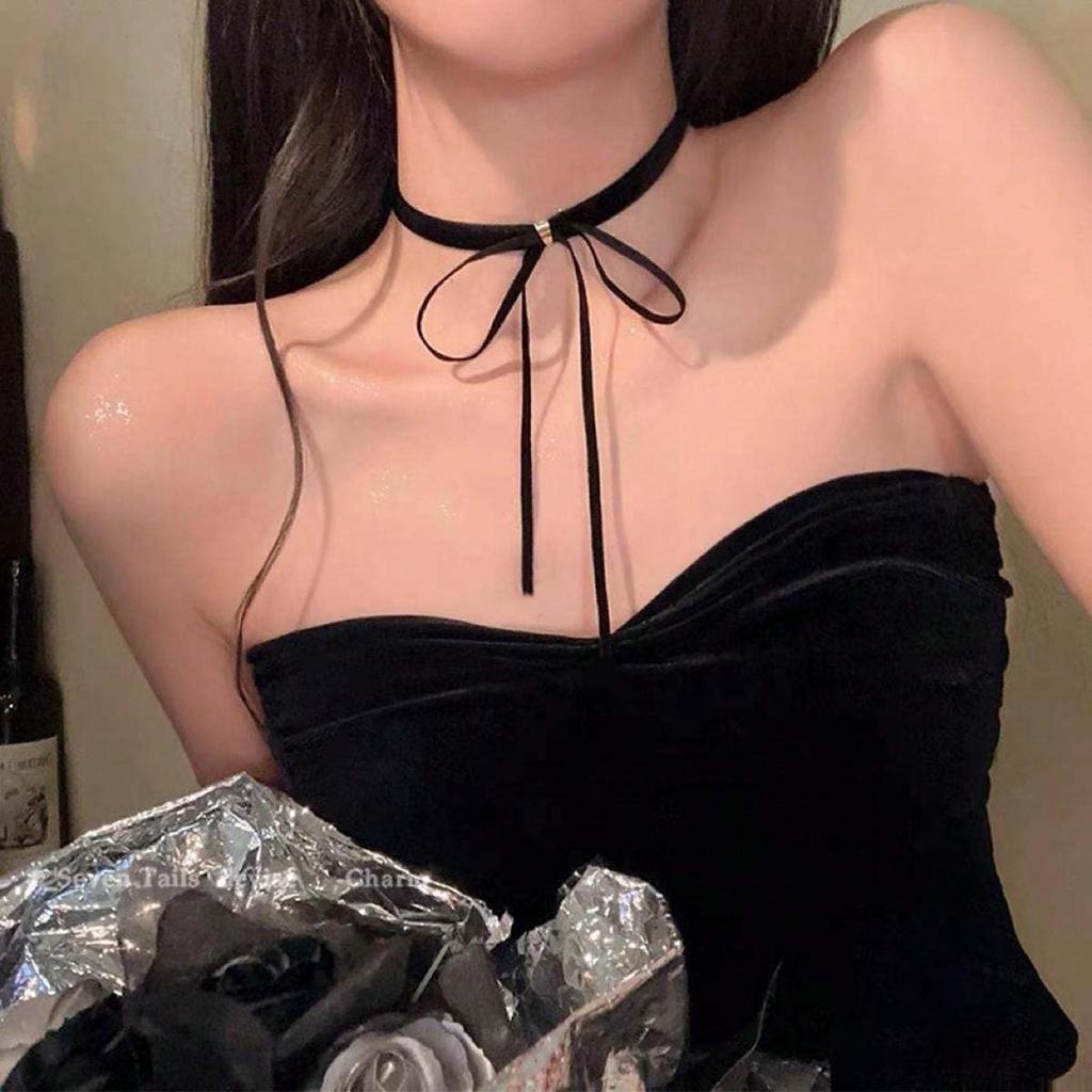 Velvet Bowknot Choker Necklace Timeless Elegant Retro Accessory for Multiple Occasions - Exclusively Designed for Women, Perfect for Daily Wear,