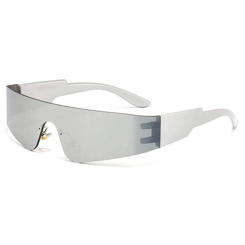 Новые тенденции Y2K солнцезащитные очки для женщин и мужчин модные панк безрамные солнцезащитные очки брендовые дизайнерские цельные линзы спортивные очки UV400