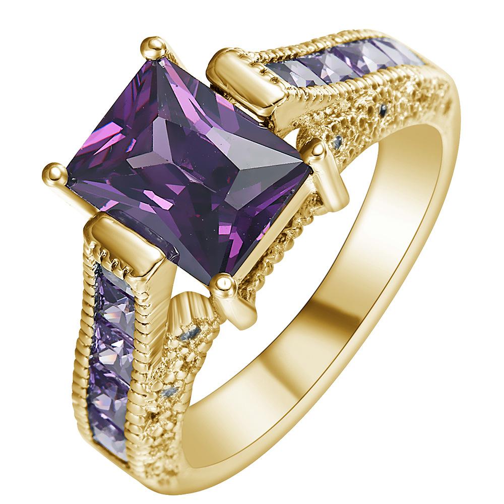 New copper plate inlaid zircon ring European and American men's and women's rings