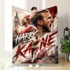 Harry Kane Football Art Flannel Blanket Flannel blanket for bedroom, living room, sofa, and nap sofas.