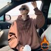 Мужская модная свободная толстовка с капюшоном на флисовой подкладке - Осенне-зимний стиль