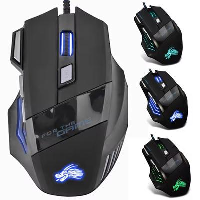 Проводная игровая мышь 7 кнопок с подсветкой Эргономичные мыши 5500 DPI Регулируемая оптическая мышь USB Бесшумная компьютерная мышь для настольного ПК Геймер