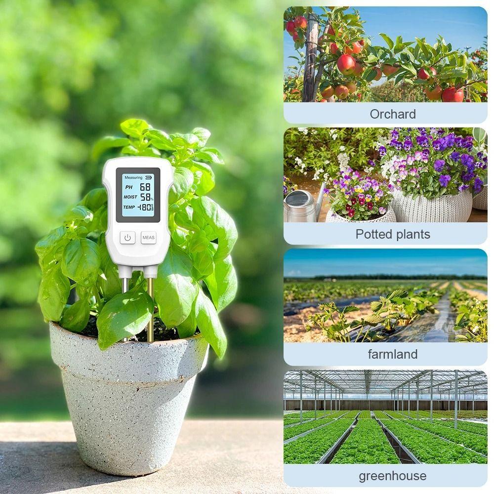 3 in 1 PH/Moisture/Temperature Meter Digital Display Soil  Humidity Detector  Potted Planting