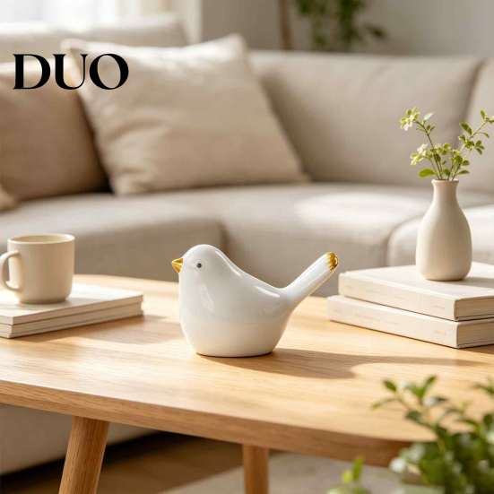 Unique Housewarming Gift Ideas Ceramic Birds Figurine, Matte Glaze Bird Statue, Modern Animals Ornaments, Mini Creative Space Decor Objects