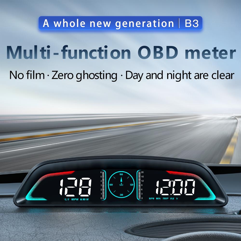 HD Умный Автомобильный HUD GPS Спидометр OBD B3 /GPS G3 Цифровой Head Up Дисплей Время в пути Часы Сигнализация Безопасности Электронные Аксессуары