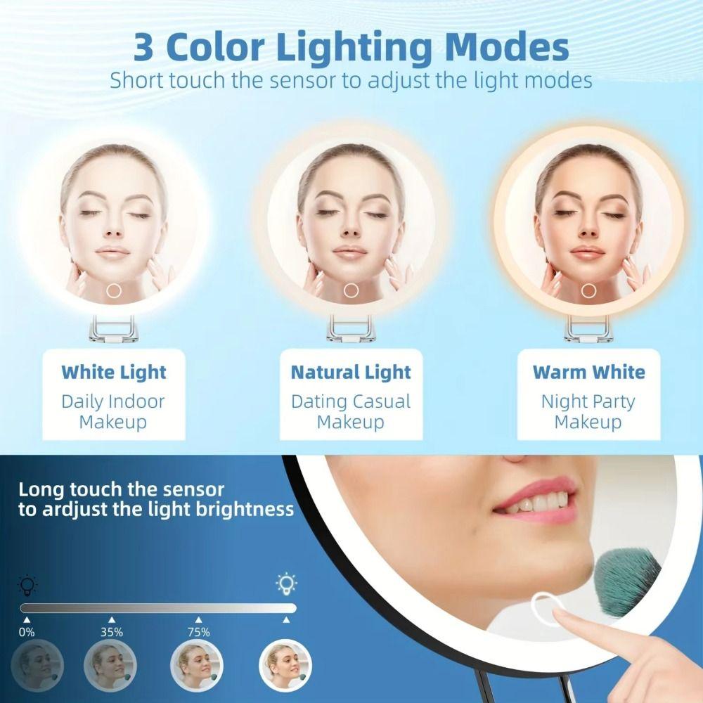 360° Adjustable Stand LED Makeup Mirror High-Definition Portable Cosmetic Mirrors Home