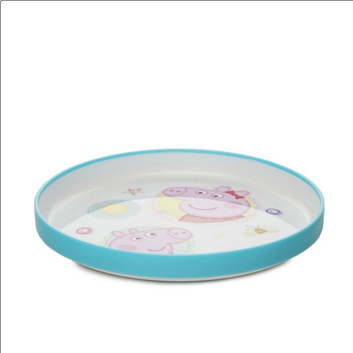 Coffret repas 5 pièces - THERMOBABY - Peppa Pig - Assiette, bol, gobelet, cuillère et fourchette - Bleu