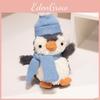 Penguin Scarf Hat Plush Toy Cartoon Stuffed Doll Animal Bedroom Decoration Gift