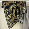 Black Gold Phoenix, Silk Crepe Satin 110 Large Square Scarf Mulberry Silk Silk Scarf Spring And Autumn Shawl Scarf Women