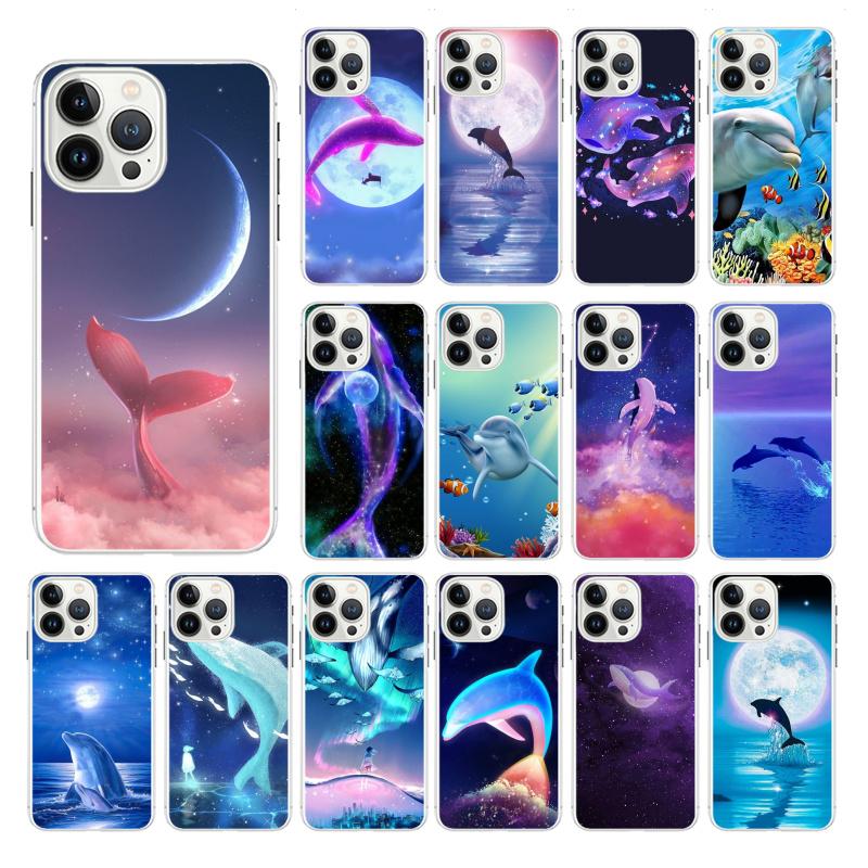 Чехол для мобильного телефона Dolphin Whale Funda для iPhone 14 13 12 11 Pro Max XS XR X 8 7 Plus SE2