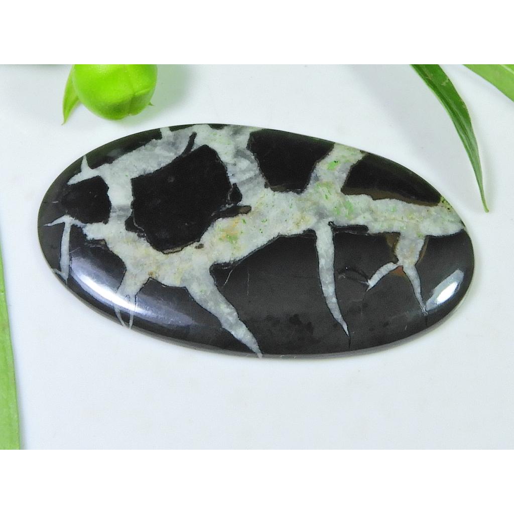 AA++ натуральный септарианский ювелирный овальный черный кристалл драгоценный камень 27X49X03MM SK-872