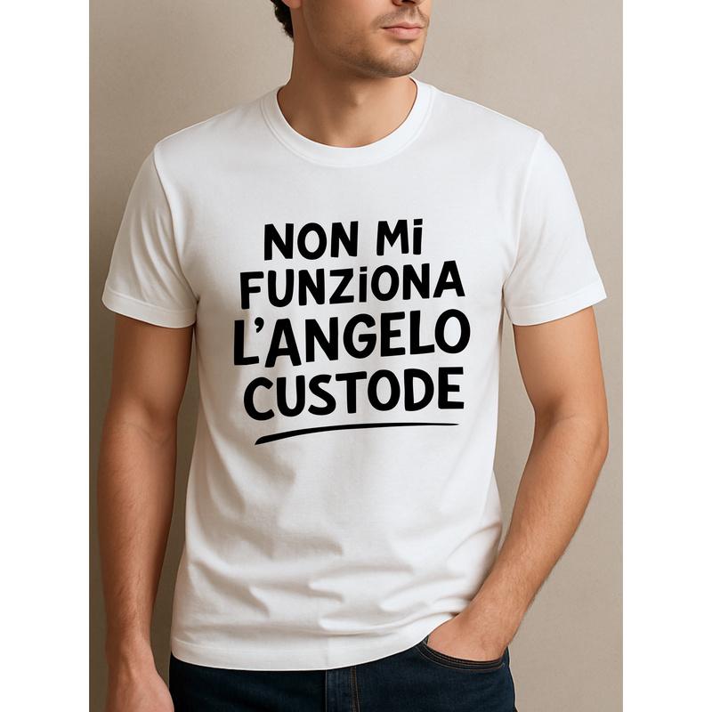 Short Sleeve White Or Black T-Shirt 100% Cotton Unisex, With Ironic, Funny Print, Gift Idea, Suitable For All Seasons, Comfortable Casual Wear