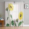 Blooming Sunflower Flower Sheer Curtains for Living Room Voile Tulle Curtain for Bedroom Kitchen Home Decor Panel