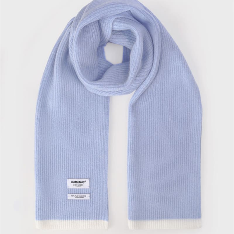 Mellotory Cashmere 100 Lip Line Muffler (sky Blue)