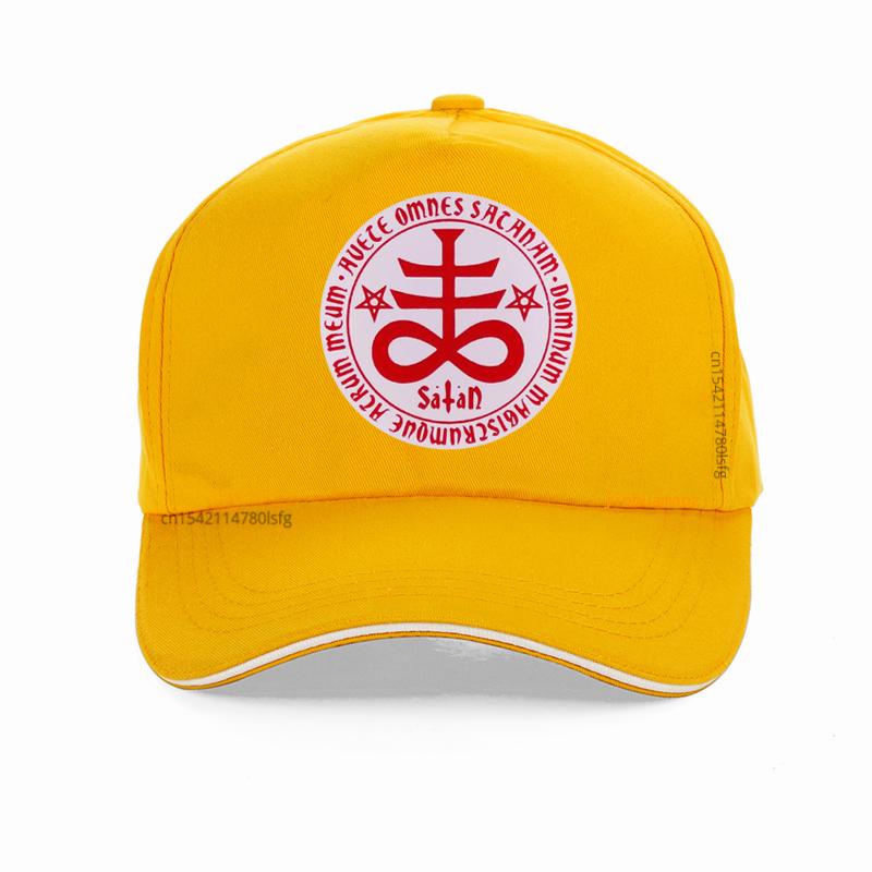 Шляпа с крестом Левиафана Сатаны для унисекс WoUnisex Регулируемая кепка Snapback Панк Готика Церковь Сатанинский символ Kolye Бейсболка кепка