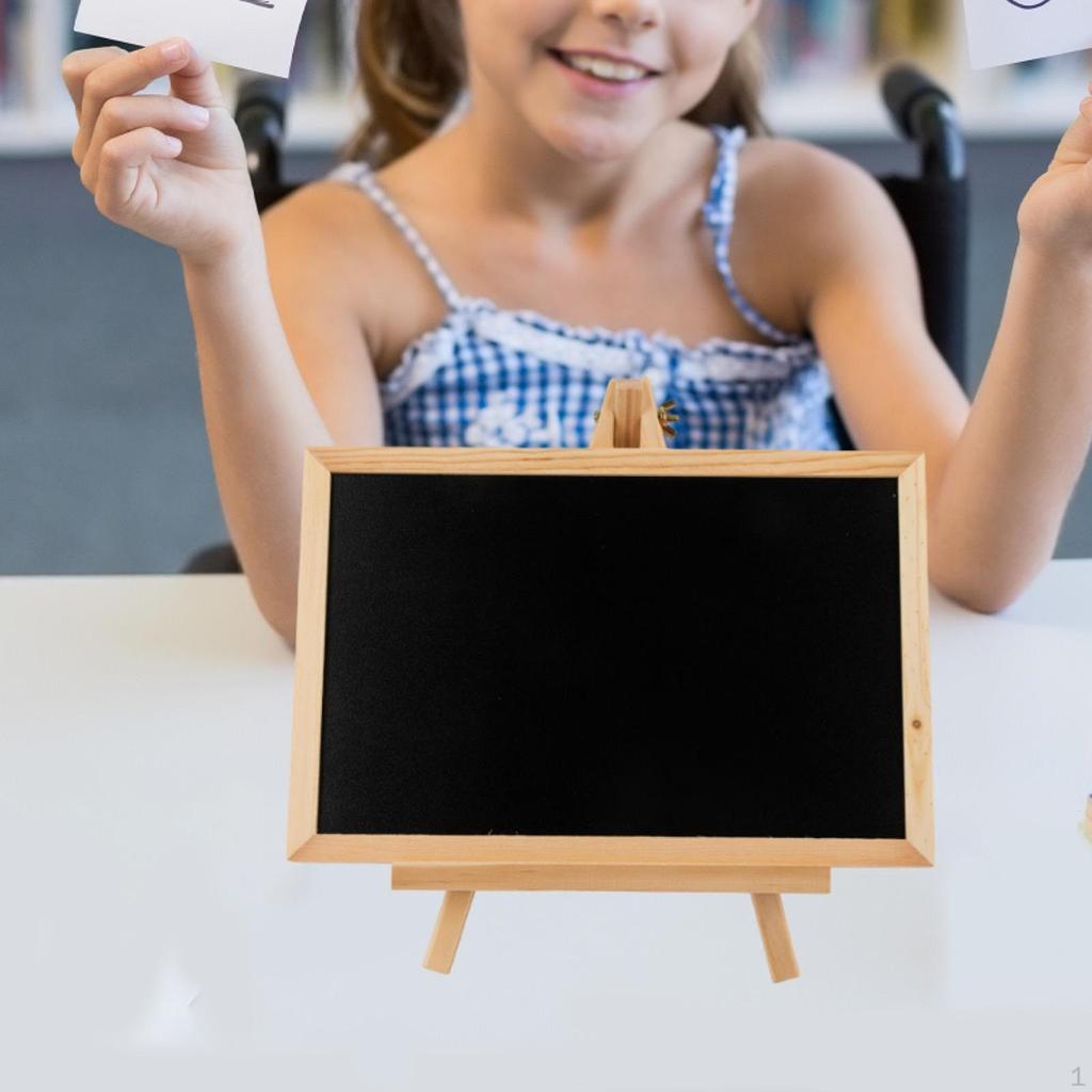 Chalkboard Sign Made of Wood with Easel Stand, Multifunctional 26.9 X 16.6 Cm Large Chalkboard,
