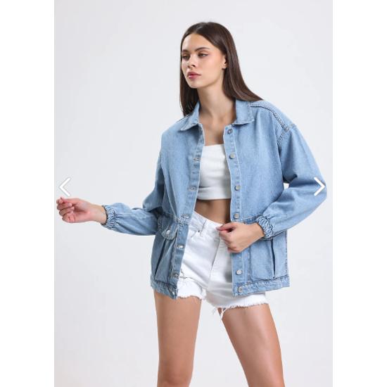 Женская синяя джинсовая куртка