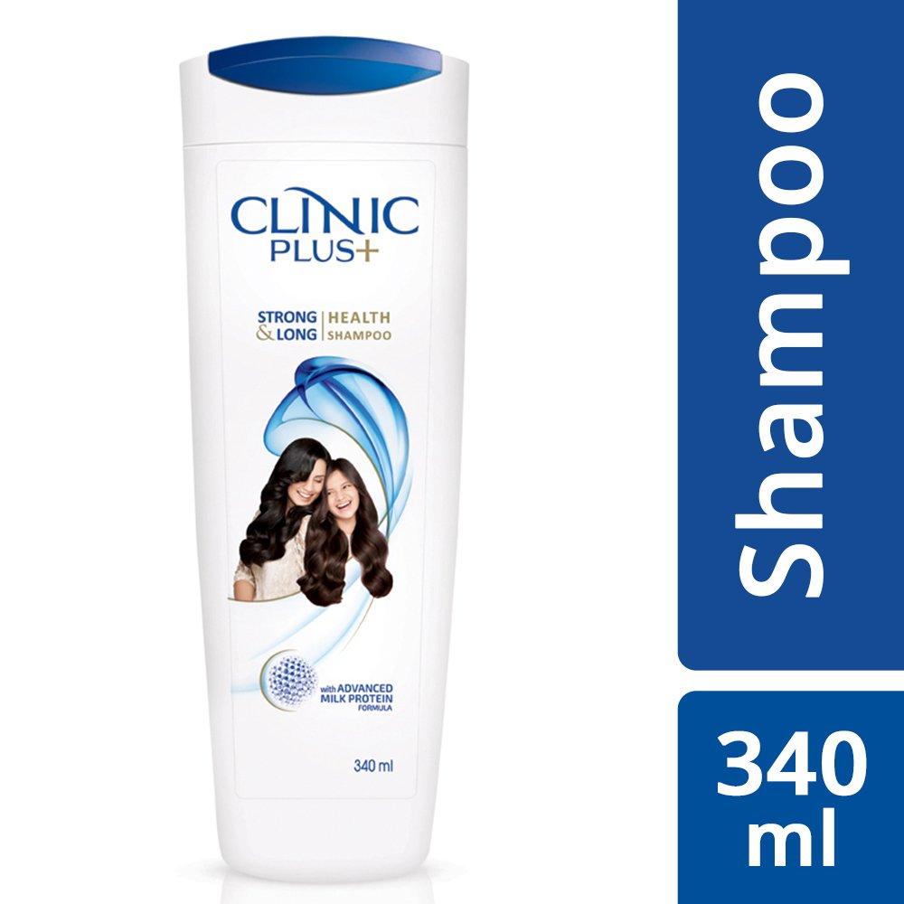 Clinic Plus Strong & Long Shampoo 340ml | With Milk Protein & Multivitamins | Nourishes Roots For Healthy Hair Growth
