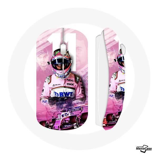 Wireless Mouse - Formula 1 - Sergio Perez - Pink - USB Wifi - Compatible Mac and PC