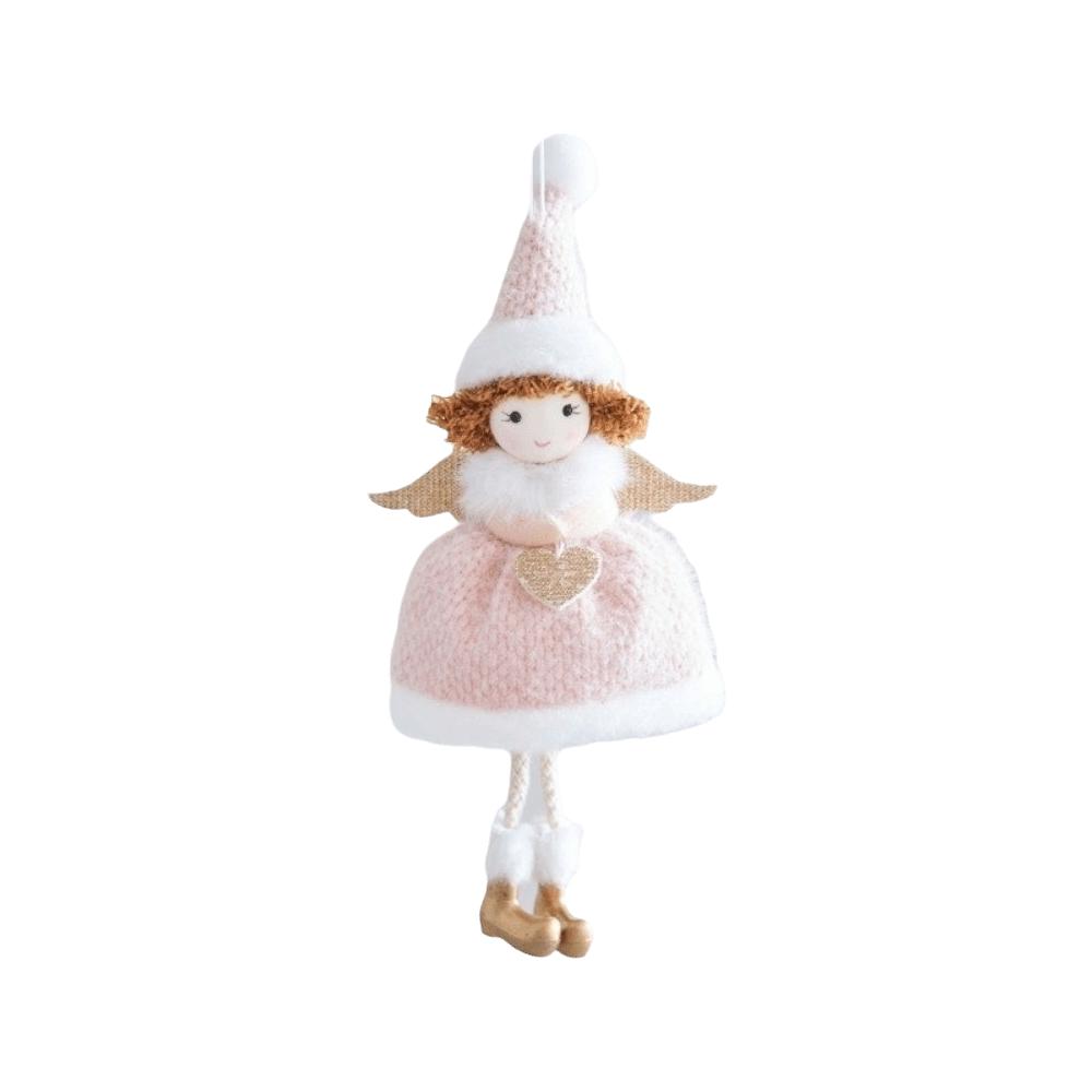 Wings Girl Angel Dolls Pendants Shiny Sweet Christmas Decoration Plush Christmas Tree Ornaments Thanksgiving Decoration