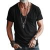 Men's T-shirt Clothing Men's V-neck Solid Color Large Size Casual Short Sleeves