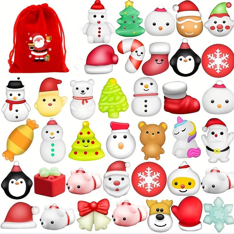 20Pcs Christmas Mochi Squishies Toys Santa Claus Snowman Squeeze Stress Relief Toysfor Kids Christmas Gift Classroom Rewards