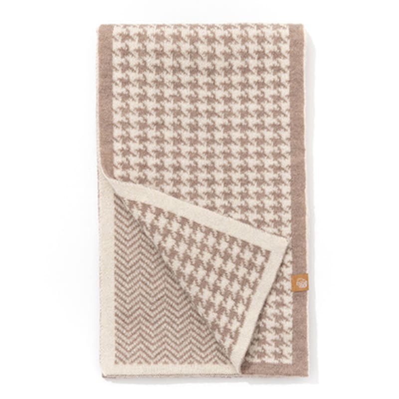 RECLOW RECLOW Two-Way Houndstooth Muffler Beige