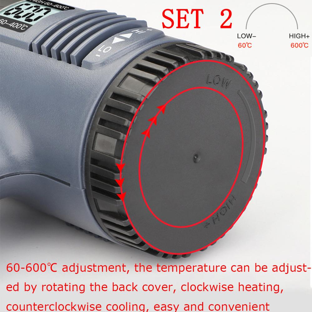 220 В, вилка европейского стандарта, высококачественная портативная тепловая пушка, нагревательный пистолет с переменной температурой, комплект для быстрого нагрева для термоусадочной пленки, нагревательный фен