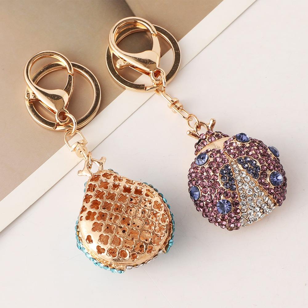 Bag Charm Ladybird Insect Keyring Animal Rhinestone Hanging Pendant  for Women/Men