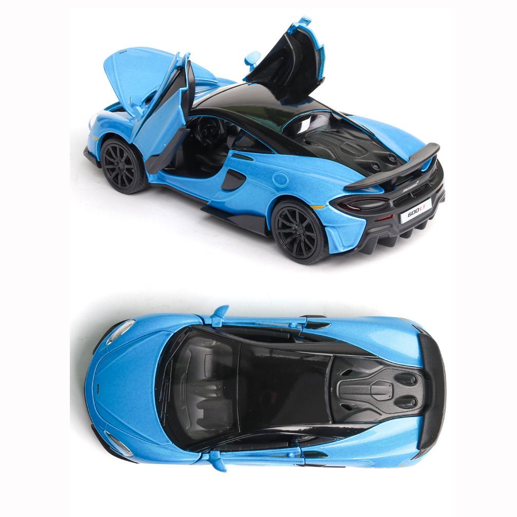 1:32-масштабная металлическая модель автомобиля McLaren 600LT, машинки с откатным механизмом со звуком и светодиодами, литые игрушечные машинки, подарок на день рождения для мальчиков и девочек