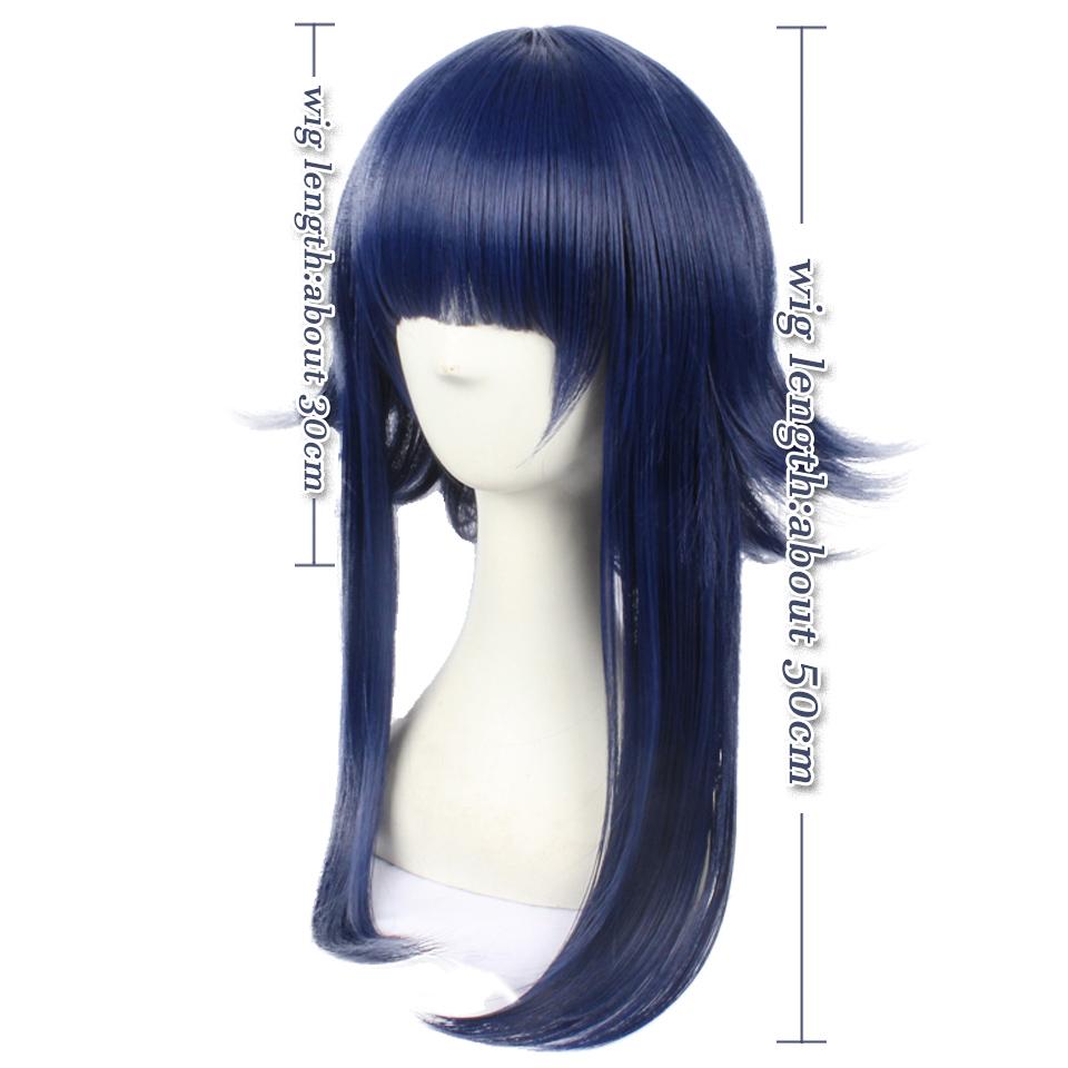 Синтетический парик с короткими волосами в черно-синем стиле, детский стиль косплея, парик для косплея в стиле мультфильма с прямой челкой