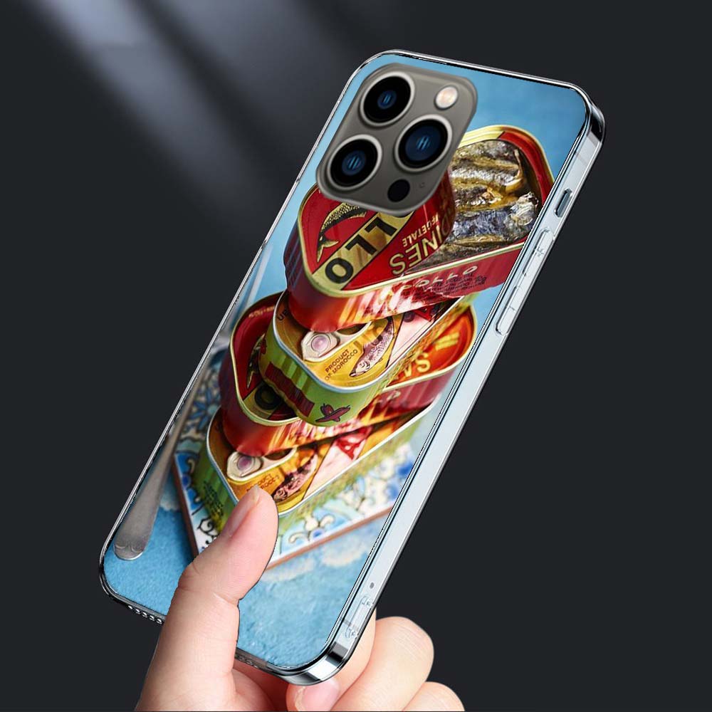 Чехол для телефона "Консервированные сардины" для iPhone 16E 15 Pro 14 Plus 17E 16 17 Pro Max Air 11 12 13 Mini Ударопрочный Capa Милый чехол TPU C