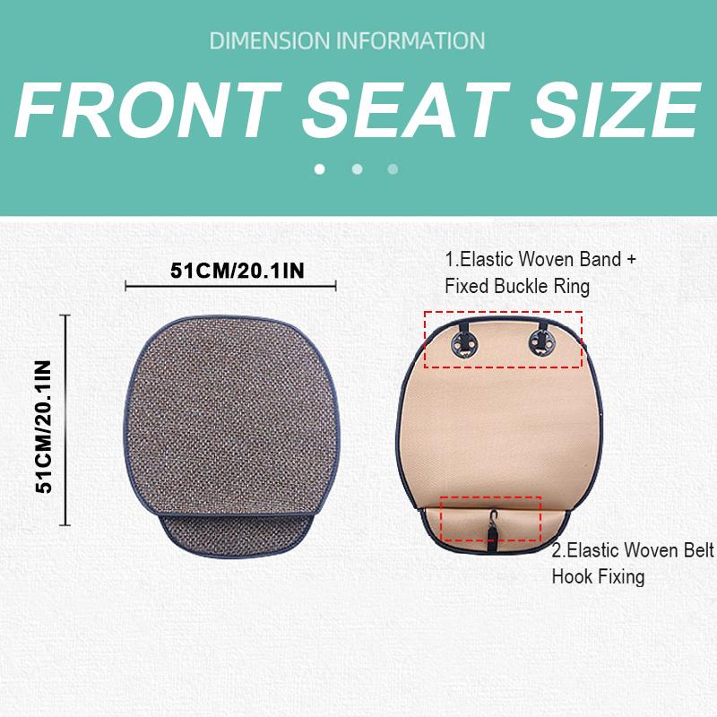SEAMETAL Flax Car Seat Cover Protector Linen Front Seat Cushion Comfortable Breathable