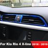 Для Kia Rio 4 X-line 2018 Нержавеющая сталь Автомобиль Центральный воздуховод Выходное отверстие Накладка Декоративные элементы интерьера Аксессуары