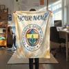 Custom Name,Fenerbahce Spor Kulubu Printed Flannel Blanket, soft throw for bedroom sofa, washable, Christmas present, great gift.