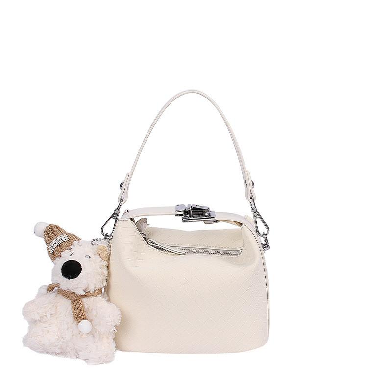 Small Pu Woven Style Shoulder Bag With Inner Pocket For Summer Outfits