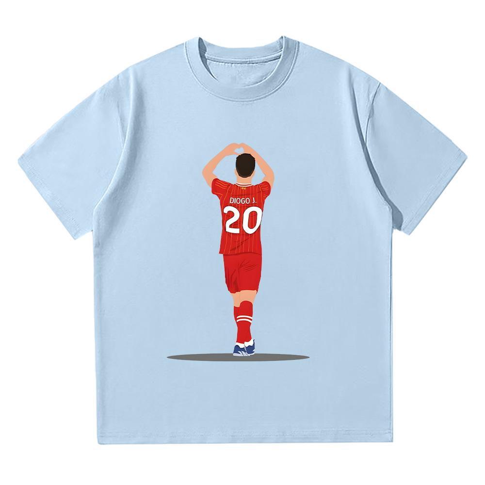 Диого Жота Футболки с графическим принтом в виде сердца любви для женщин/мужчин Памятная одежда Подарок для спортивных фанатов Футболки Свободные Повседневные Футболки Топы