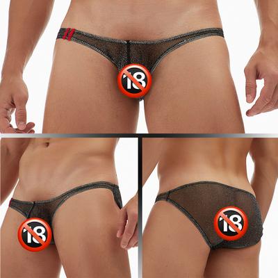 Сексуальные мужские стринги-стринги-бандаж, нижнее белье, сетчатые прозрачные трусики для геев, мини-нижнее белье, стринги с Т-образным вырезом, бикини, танга, большой размер