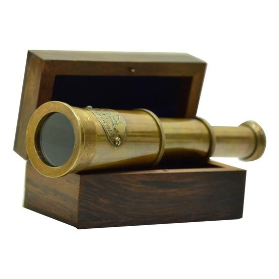 6-дюймовый латунный телескоп-подзорная труба с деревянной коробкой лучше всего подходит для подарка, винтажный монокуляр для навигации