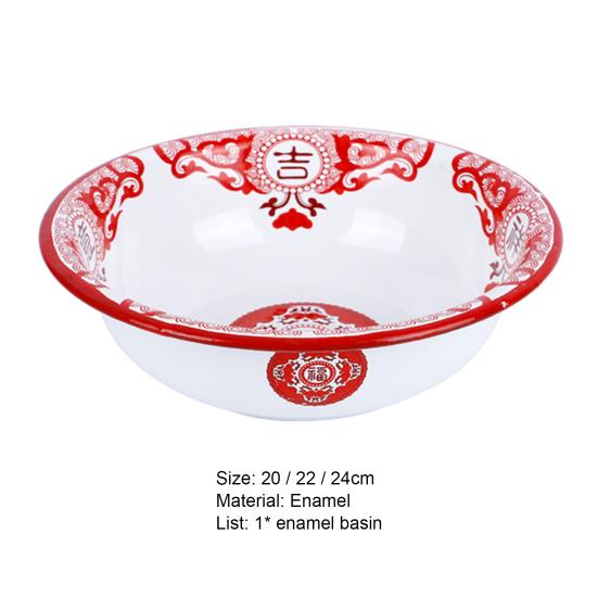 Durable Food Basin Easy Clean Enamel Large Capacity Thick Storage Plate Home