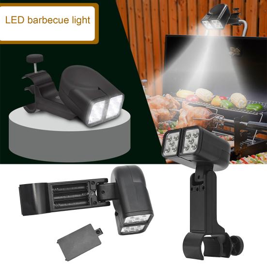 Уличный гриль-светильник с 10 светодиодными бусинами, двухголовый светильник для барбекю, многофункциональный аварийный светильник для ремонта, приготовления пищи, барбекю, гриля, аксессуары