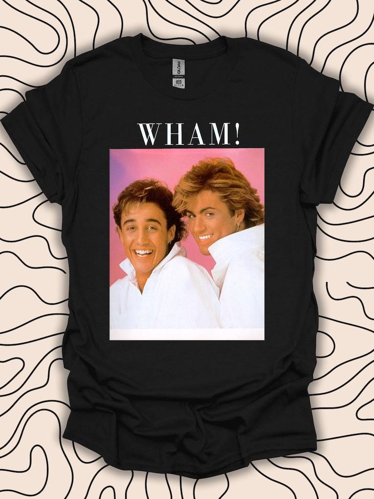 Wham Retro Music Tshirt 80s Pop Icon Tee Vintage Design Gift Unisex Unisex Unisex Shirt 1919pc