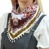 Элегантный платок-косынка с кисточками, шарф с искусственным жемчугом для женщин и девушек, мягкая треугольная шаль для бармена