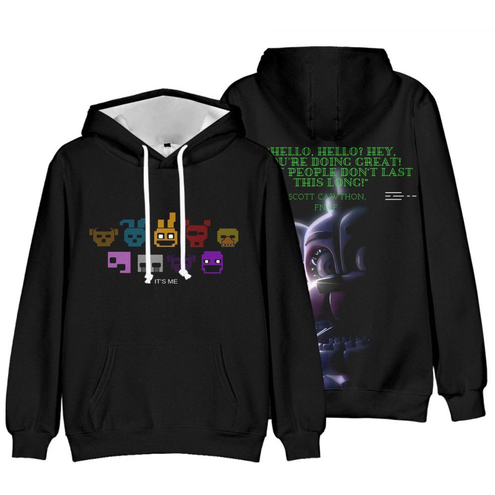 Модные милые толстовки с принтом Five Nights At Freddy's, высокое качество, осенне-зимние топы для мужчин/женщин