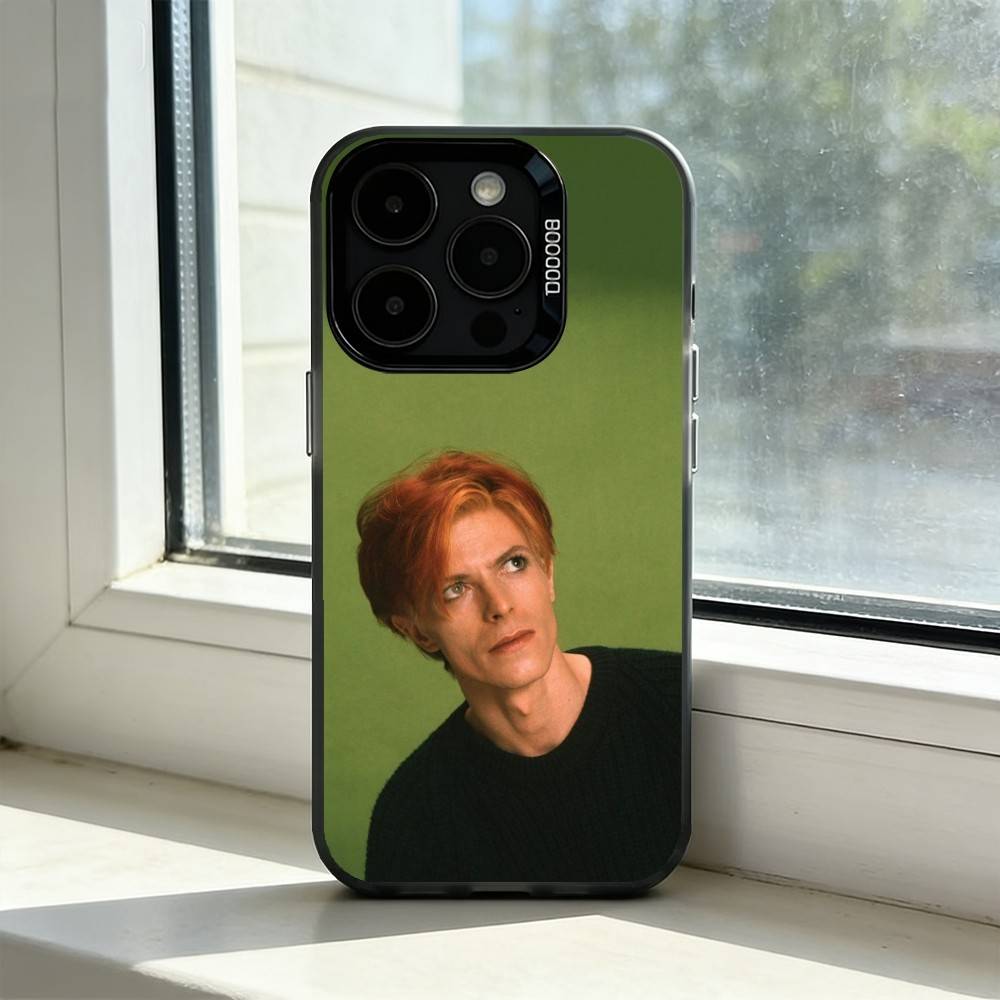 Singer D-David Bowie Phone Case For iPhone 17,16,15,14,13,12,11 Plus,Pro Max,XS,Colored Silver Plated Inside Cover